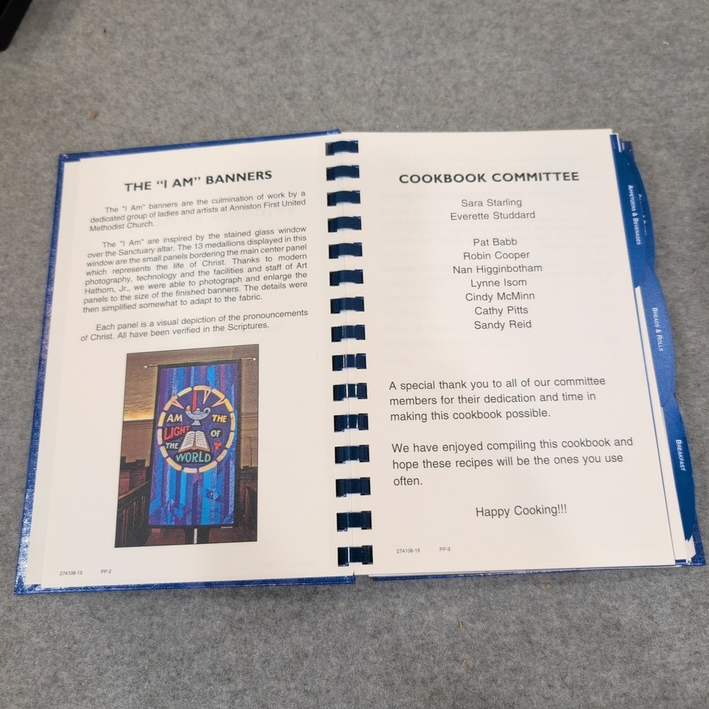 Window of Recipes First United Methodist Church Anniston AL Cookbook 2015 VG+ - Picture 3 of 3
